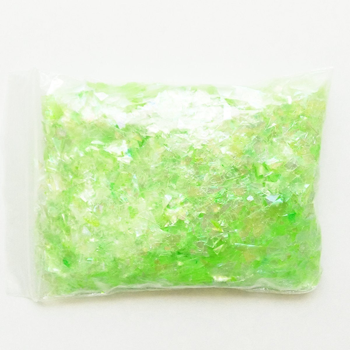Holographic Nail Flake Glitter 6-20mm DIY Sequin – Green (w/ touch of yellow)