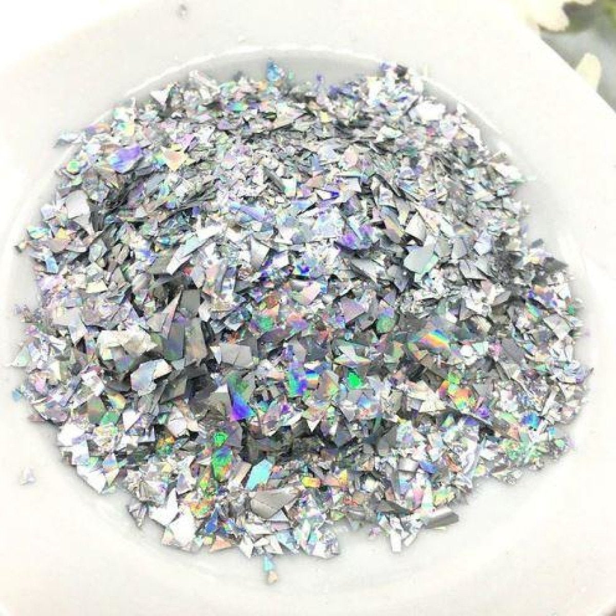 Holographic Nail Flake Glitter 6-20mm DIY Sequin – Laser Silver