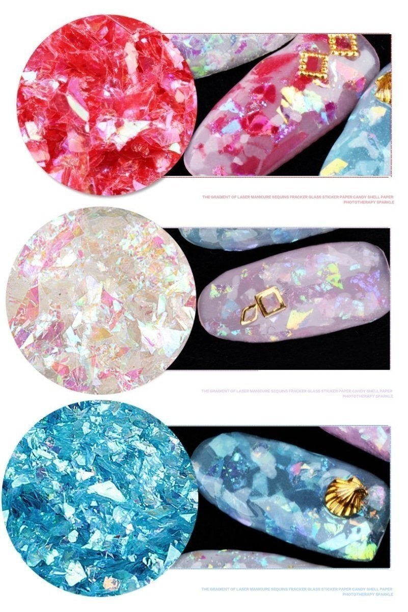Holographic Nail Flake Glitter 6-20mm DIY Sequin