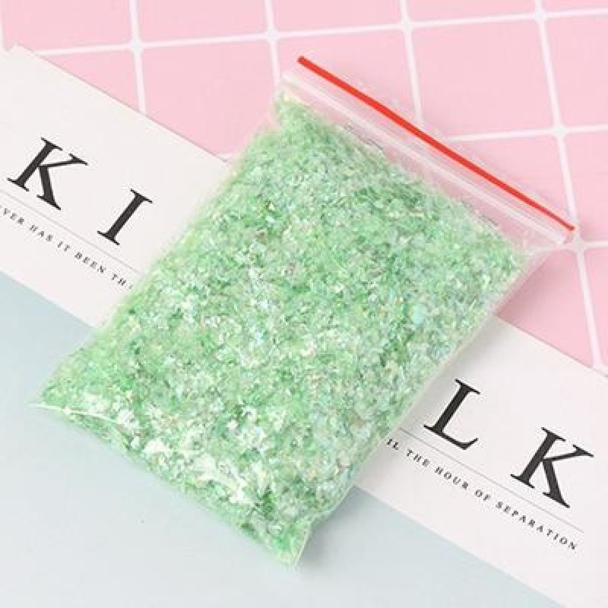 Holographic Nail Flake Glitter 6-20mm DIY Sequin – Light Green