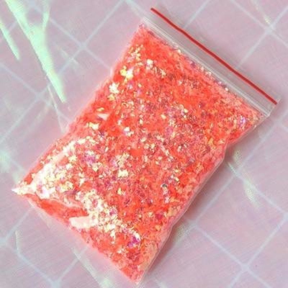 Holographic Nail Flake Glitter 6-20mm DIY Sequin – Orange/Pink
