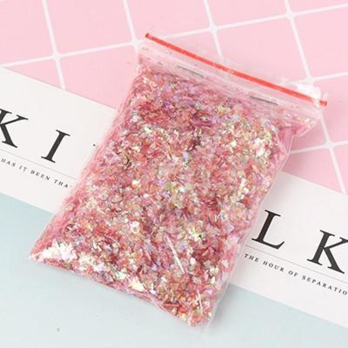 Holographic Nail Flake Glitter 6-20mm DIY Sequin – Red