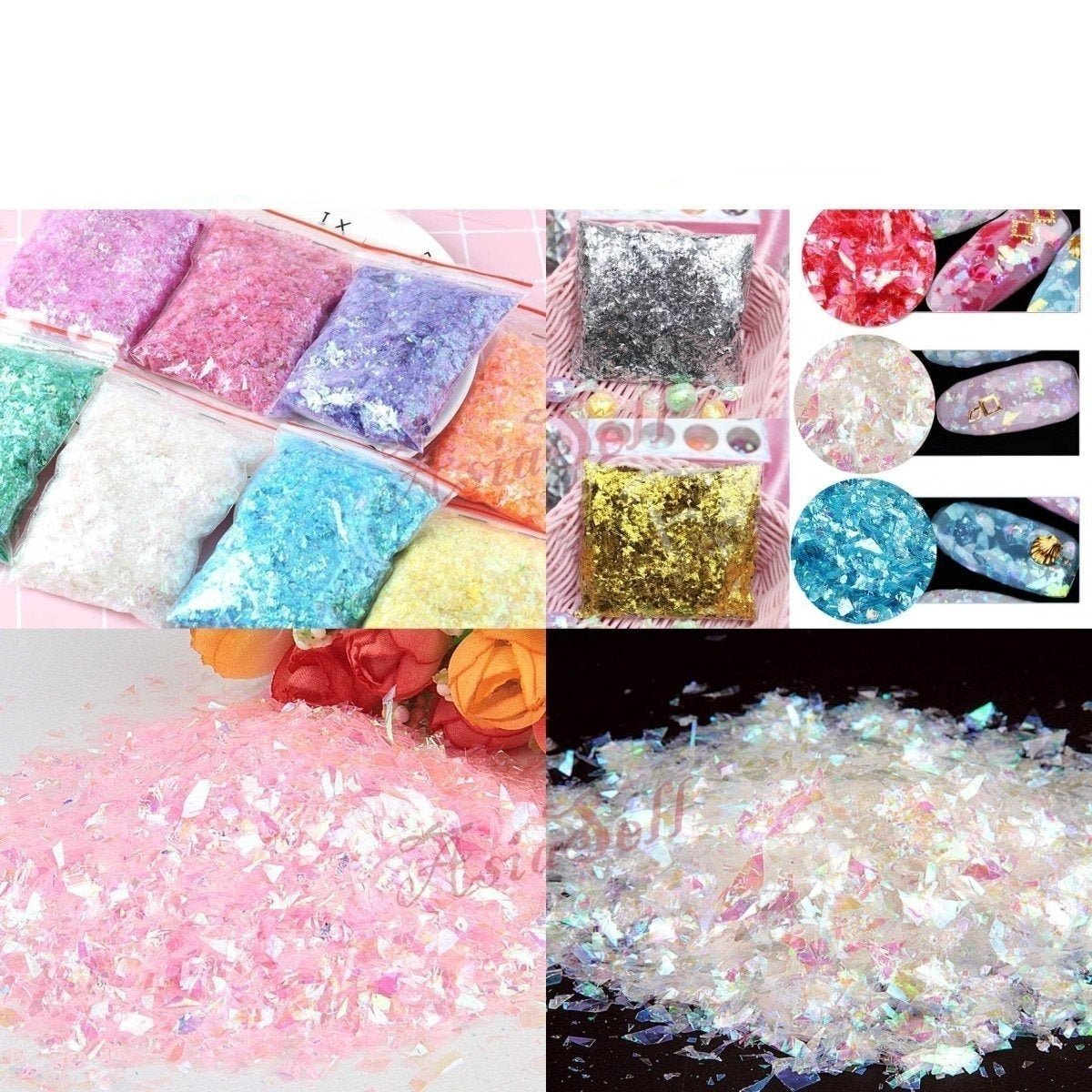 Holographic Nail Flake Glitter 6-20mm DIY Sequin