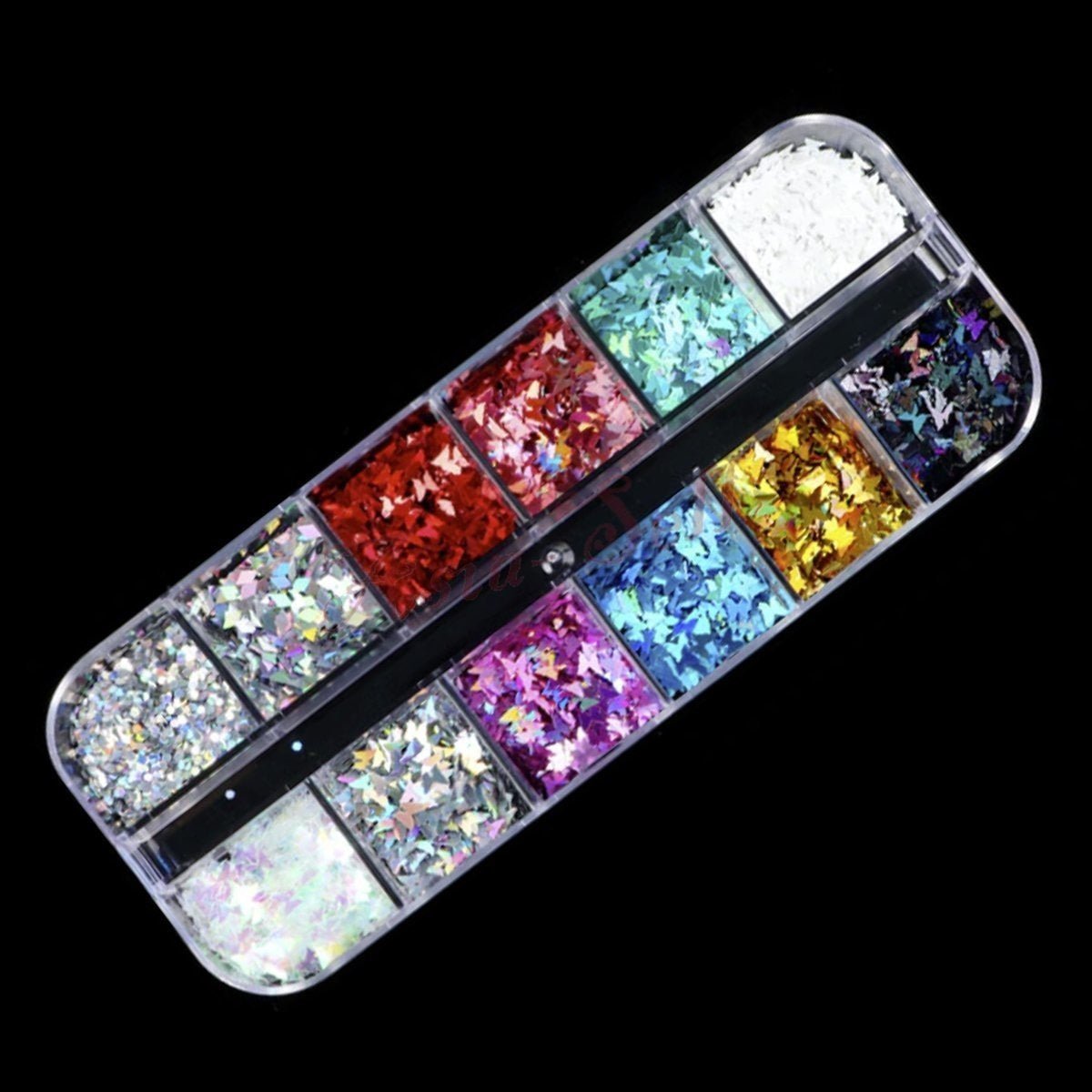 Holographic Nail Paillette Mirror Slices – Fruit, Heart, Butterfly – Butterflies & Diamonds