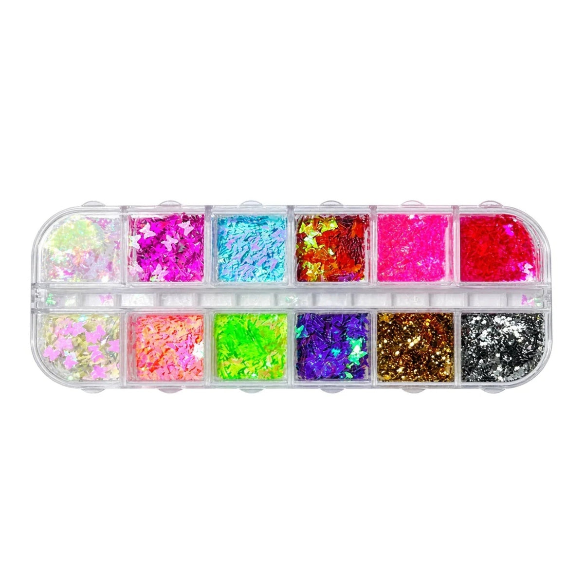 Holographic Nail Paillette Mirror Slices – Fruit, Heart, Butterfly – Butterflies & Irregular