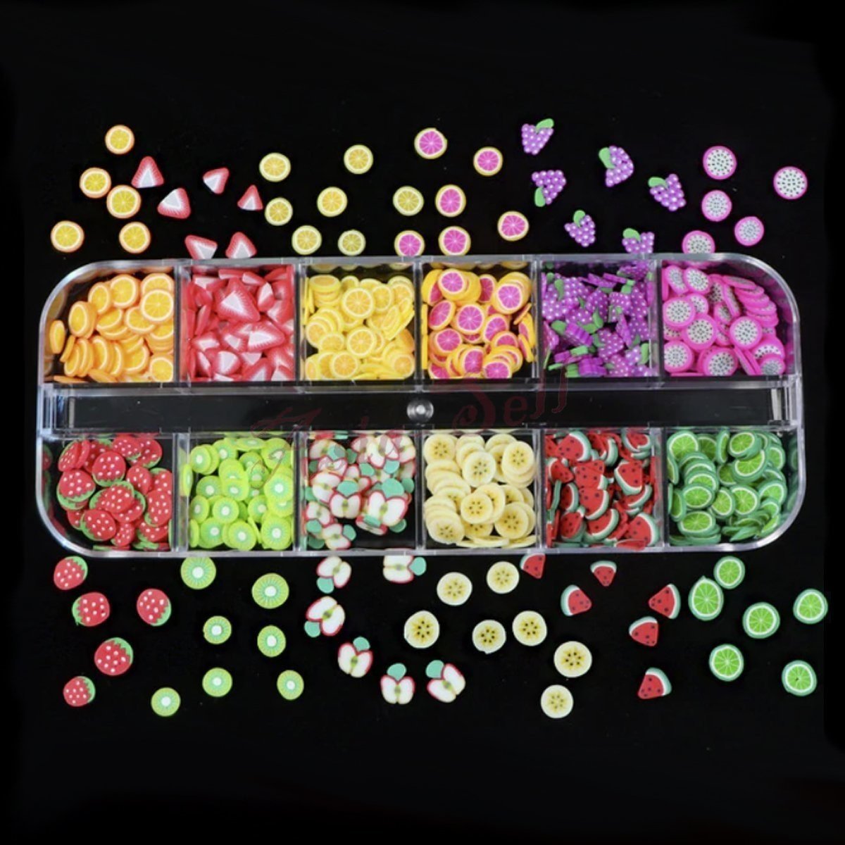 Holographic Nail Paillette Mirror Slices – Fruit, Heart, Butterfly – Fruit