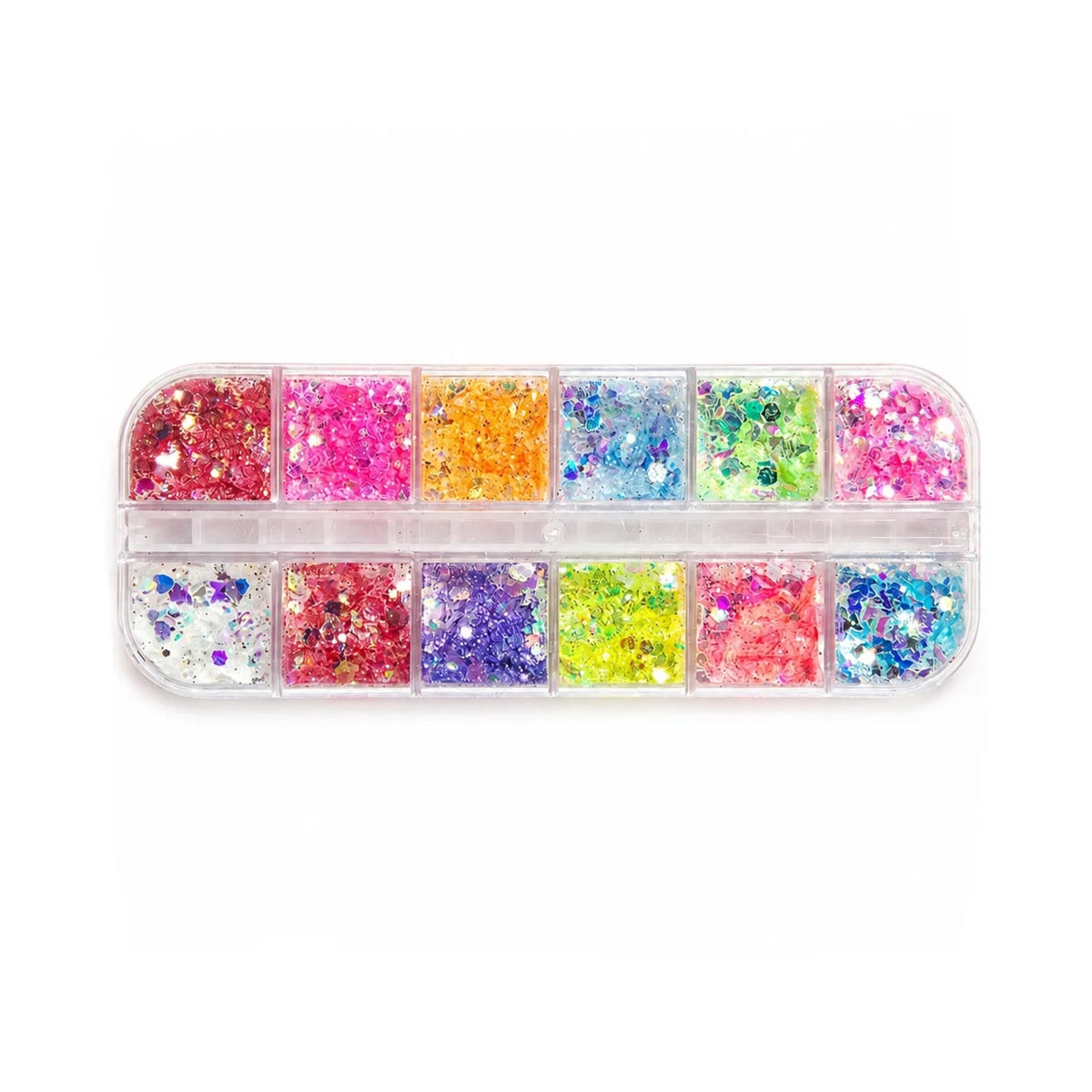 Holographic Nail Paillette Mirror Slices – Fruit, Heart, Butterfly – Hexagons