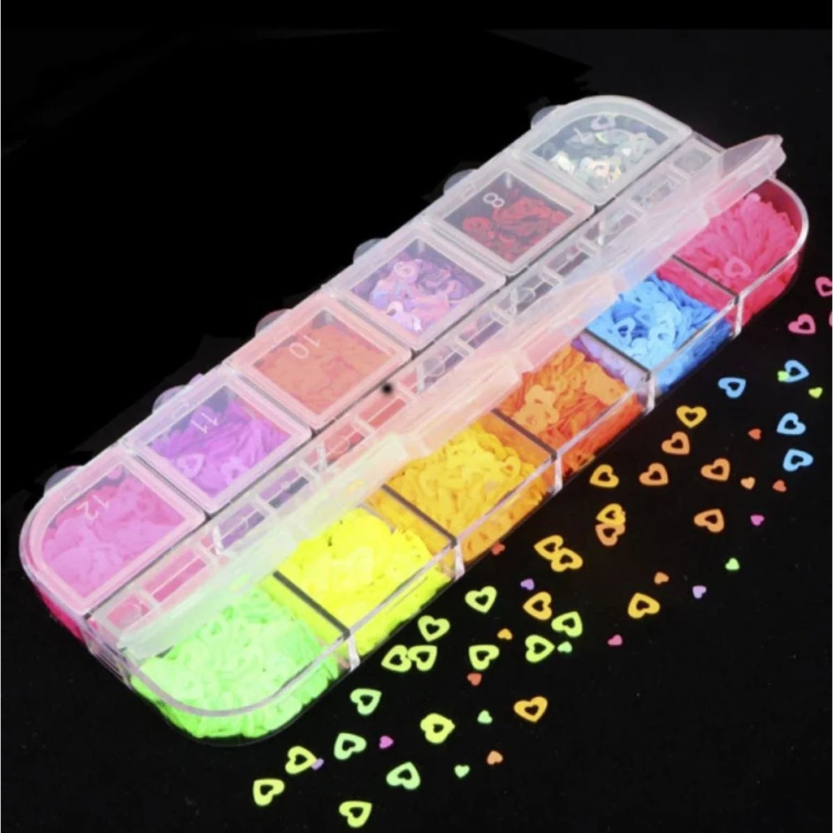 Holographic Nail Paillette Mirror Slices – Fruit, Heart, Butterfly