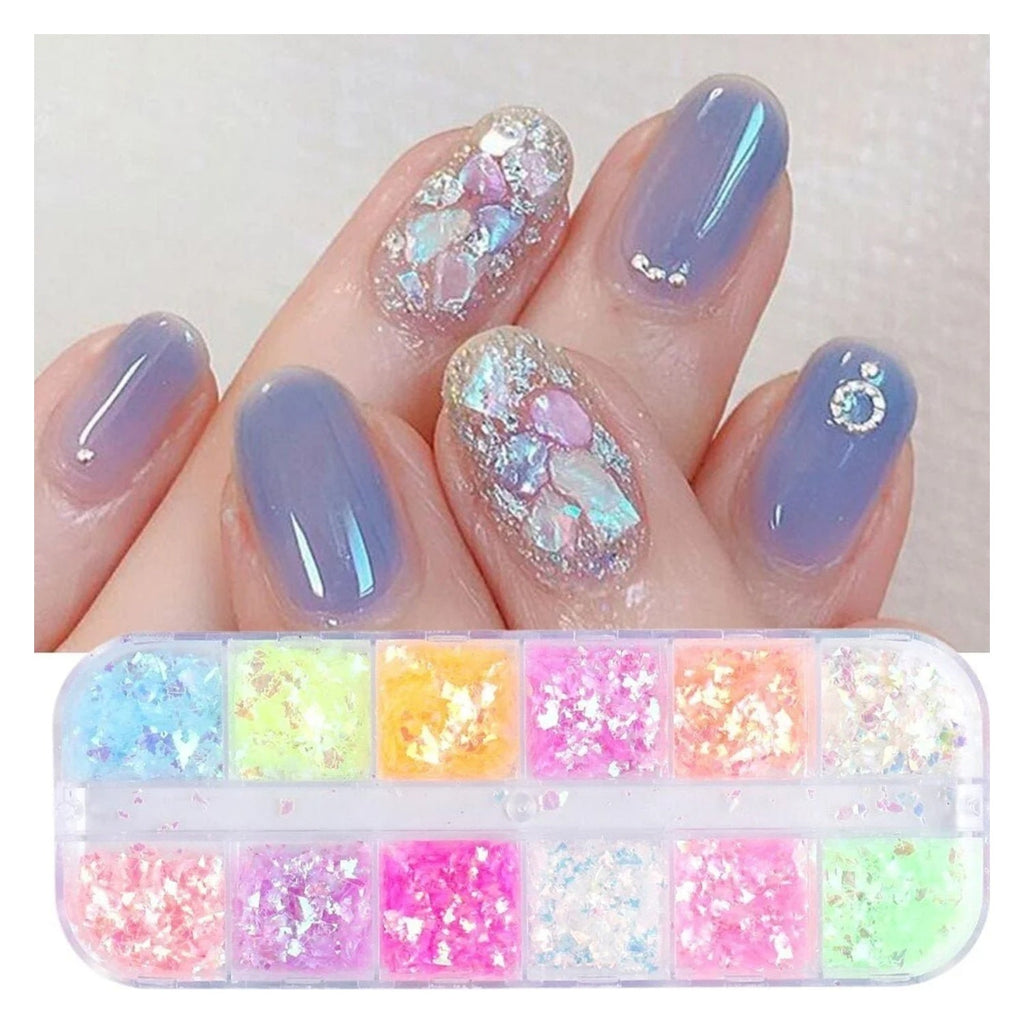 Holographic Nail Paillette Mirror Slices – Fruit, Heart, Butterfly