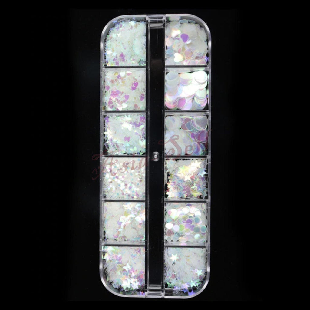 Holographic Nail Paillette Mirror Slices – Fruit, Heart, Butterfly