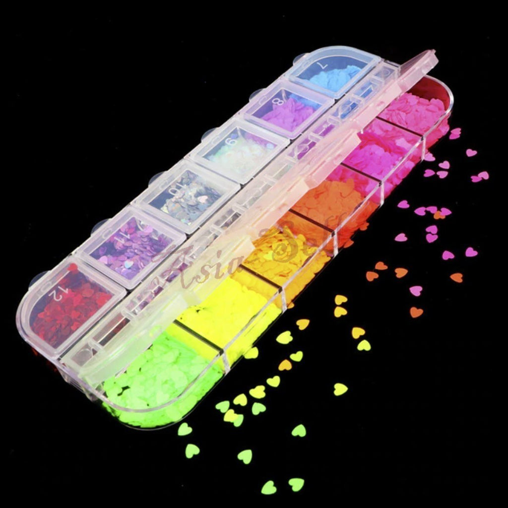 Holographic Nail Paillette Mirror Slices – Fruit, Heart, Butterfly