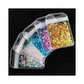 Holographic Sequins Glitter Nail Art Mixed Size Letter Flakes 3D – Set of 5