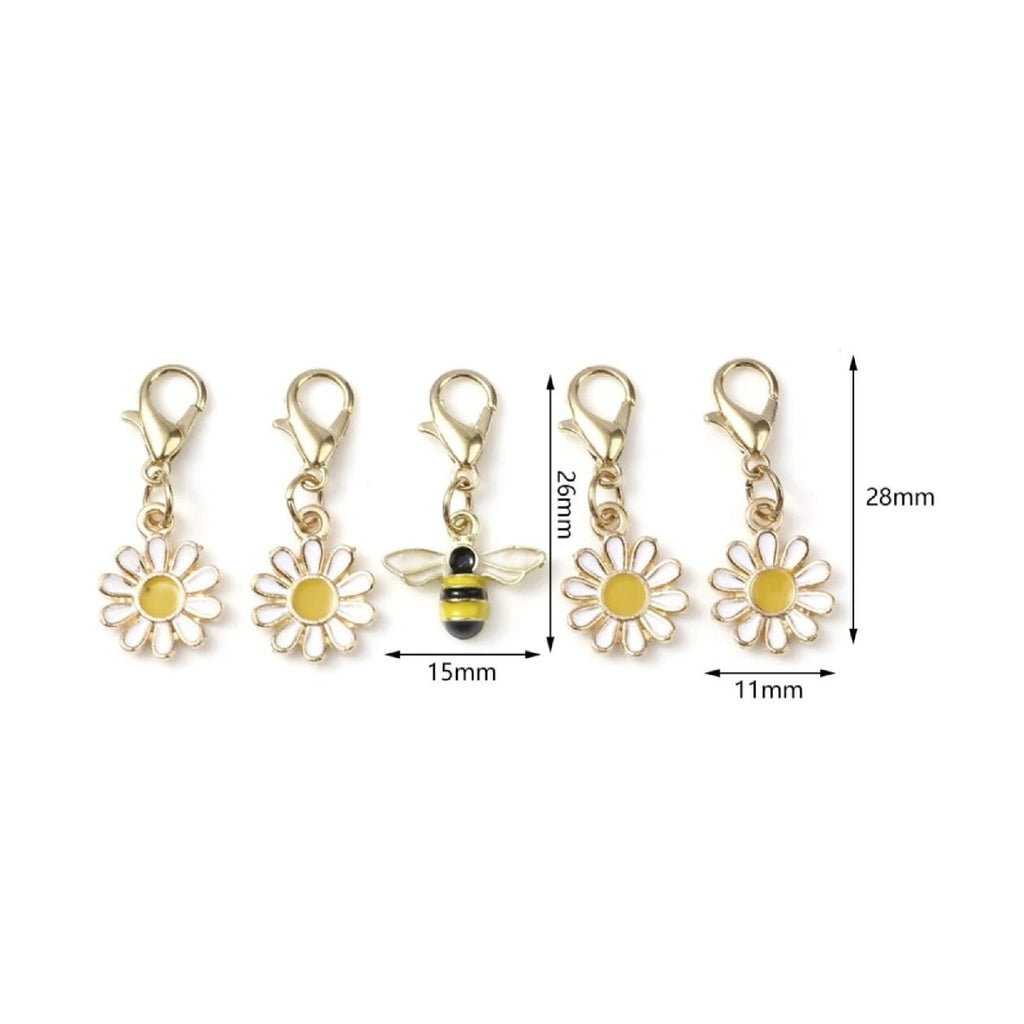 Knitting Stitch Marker Keyrings with Rainbow Enamel Lobster Clasp