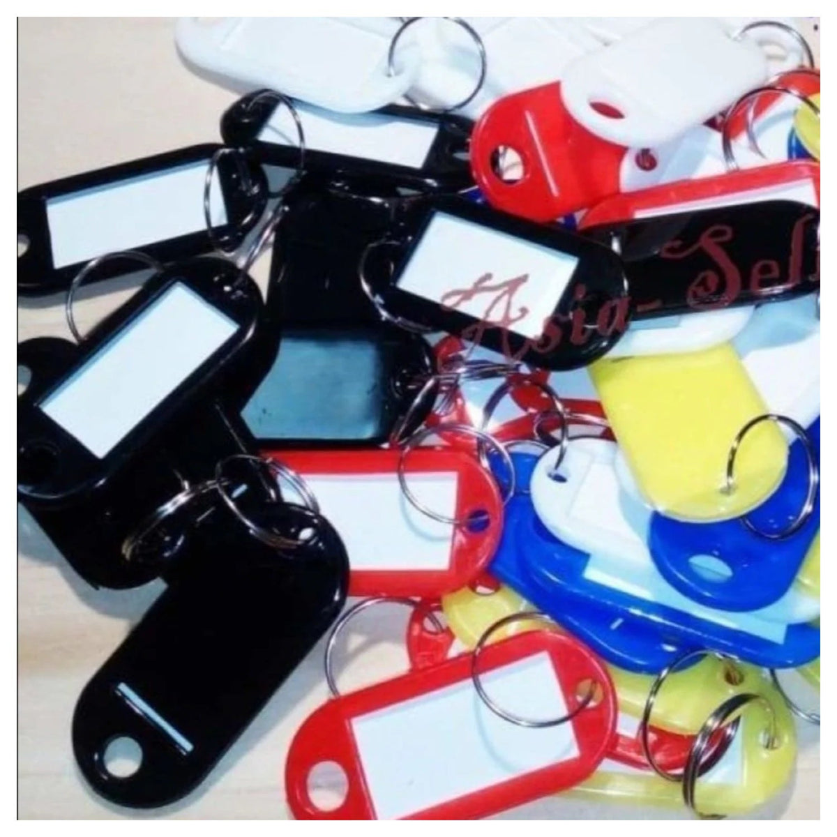 Plastic Key Tags Ring Name Card Phone Number Labels – 10pcs, 20pcs, 50pcs, 100pcs, 200pcs, 300pcs