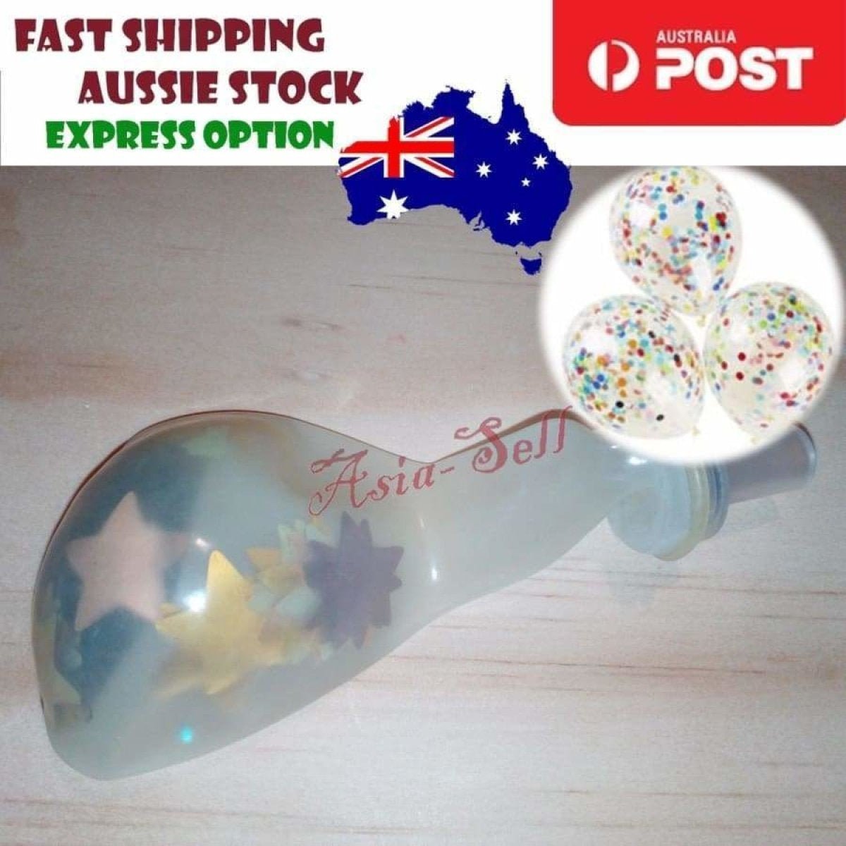 30cm Clear Confetti Balloons Purple Silver Gold – STARS Multicoloured