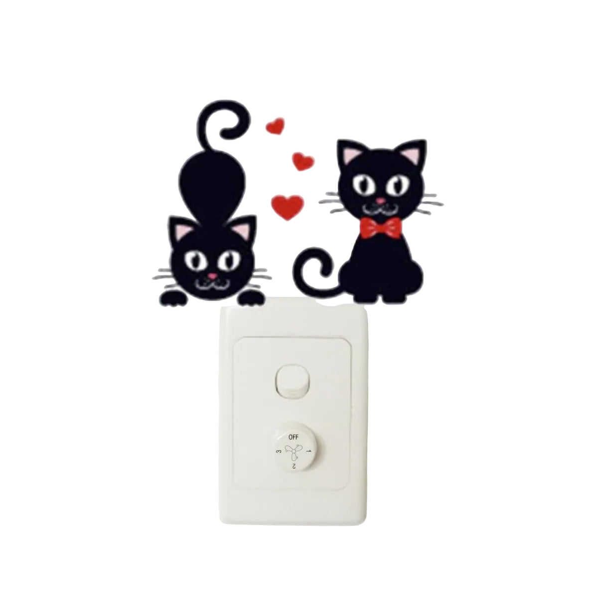 Light Switch Wall Sticker – Surfing Ballet Yoga Kids Balloons – Kittens with Bowties