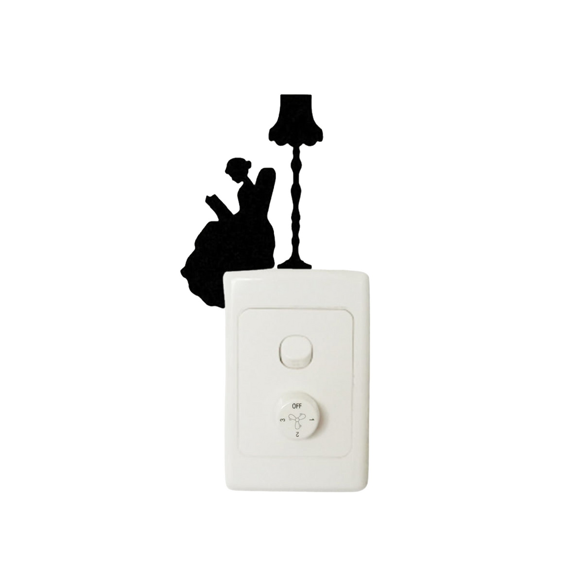 Light Switch Wall Sticker – Surfing Ballet Yoga Kids Balloons – Woman Reading