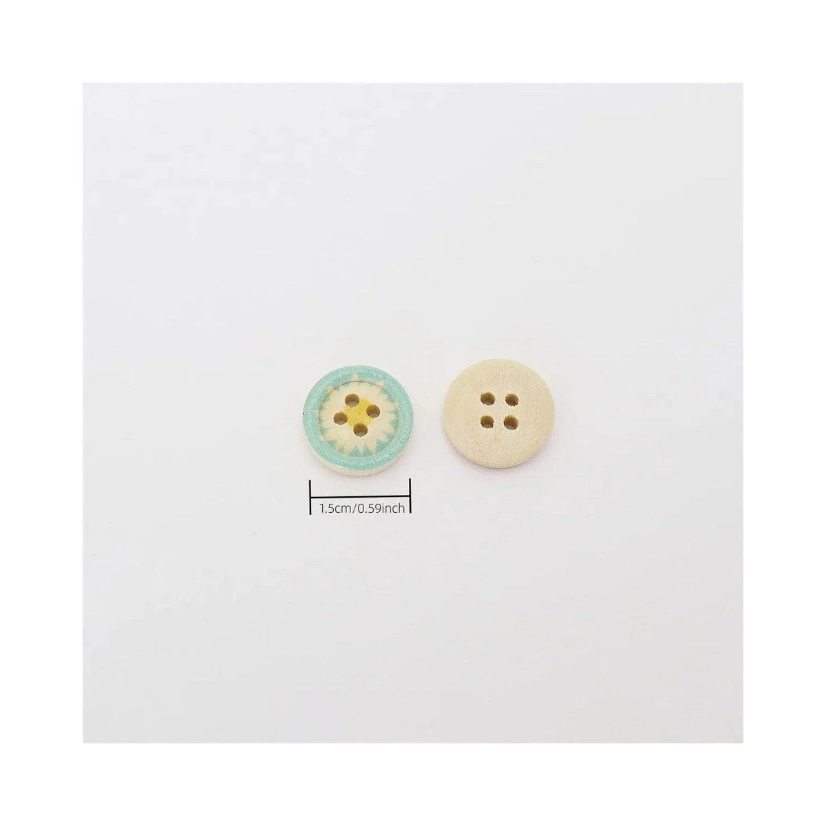 25pcs 15mm 4-Hole Daisy Flower Buttons Multicoloured