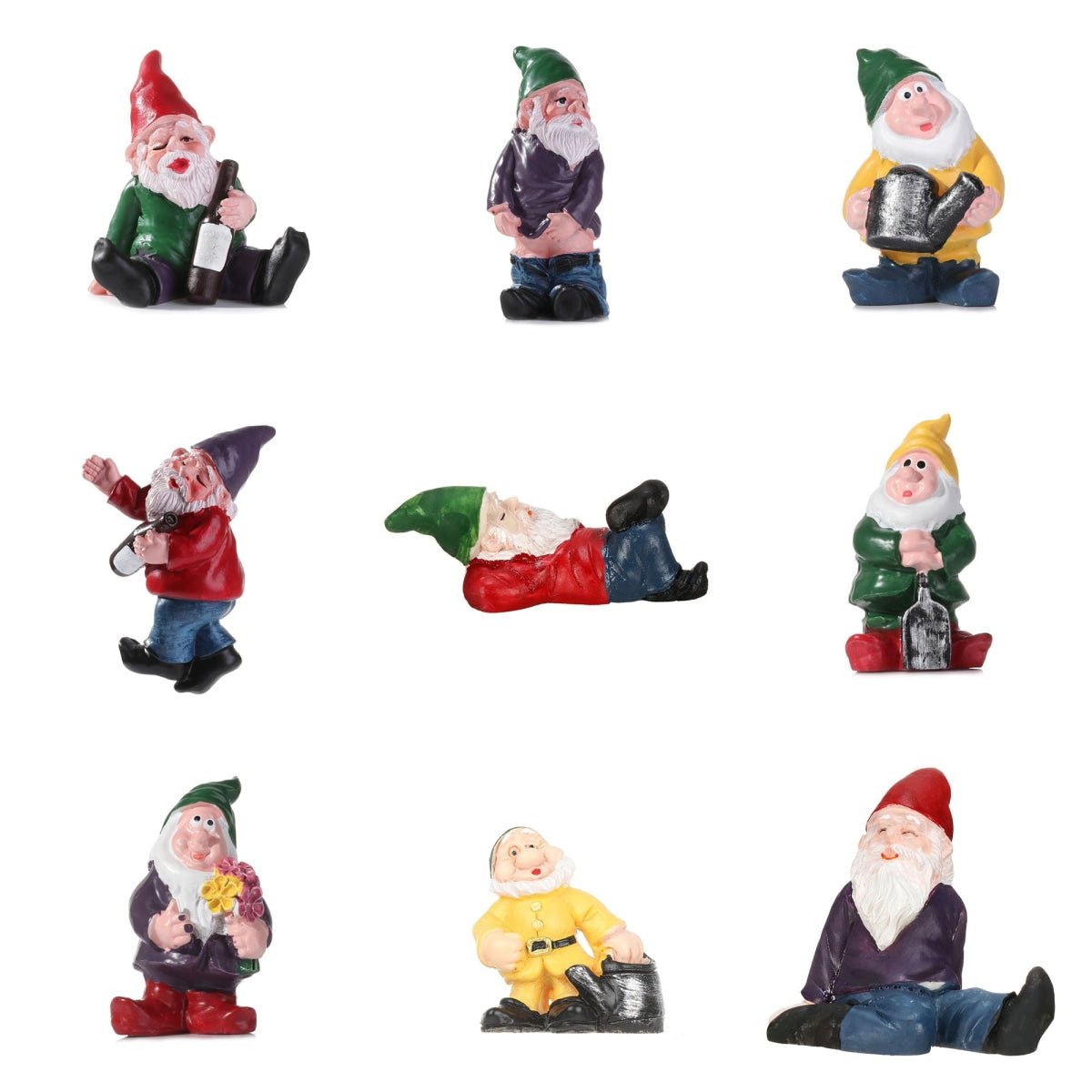Mini Drunk Elf Garden Dwarf Figurine Set