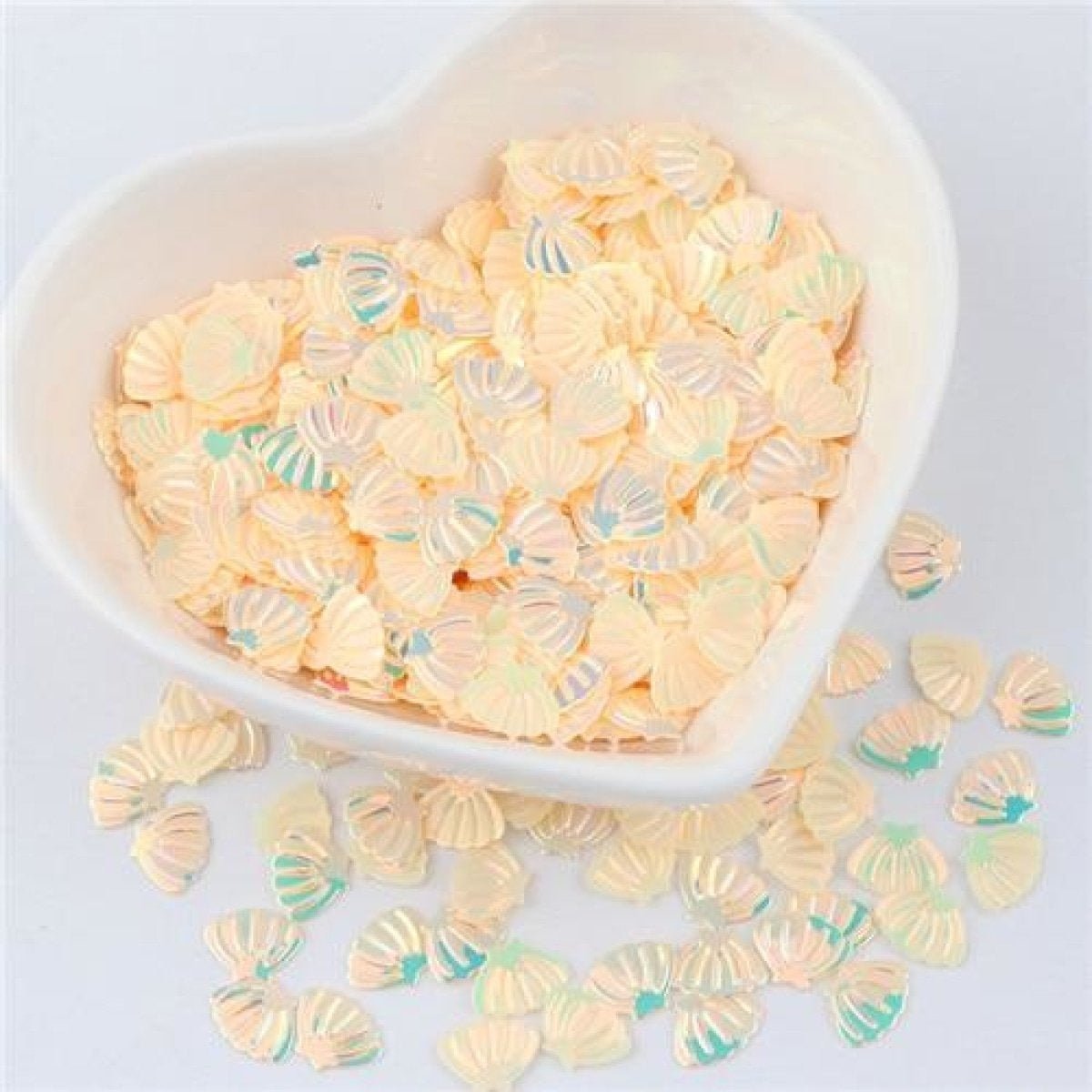 Sea Shell Shape Nail Glitter Sequins 6x8mm 10g – Apricot Gold