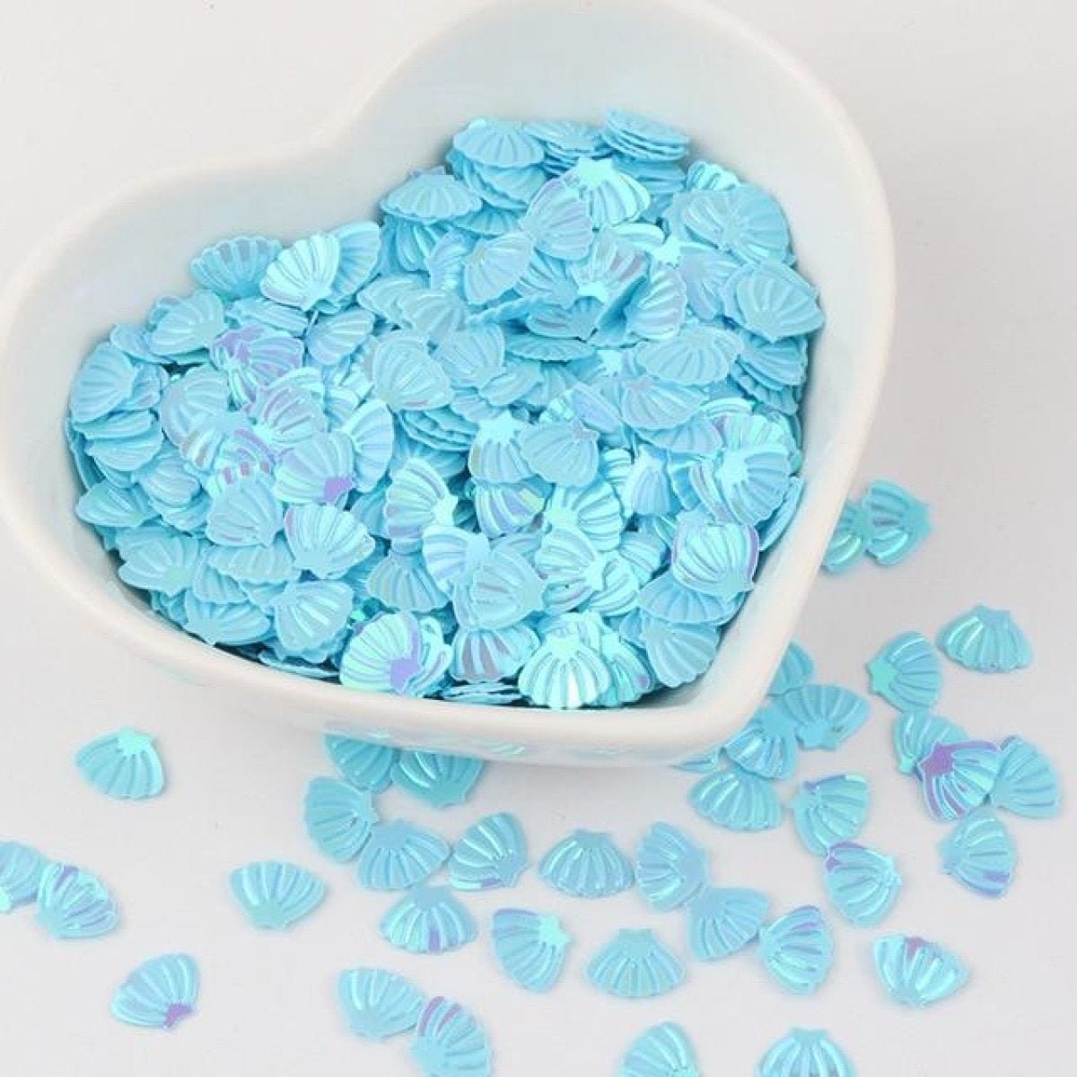 Sea Shell Shape Nail Glitter Sequins 6x8mm 10g – Blue