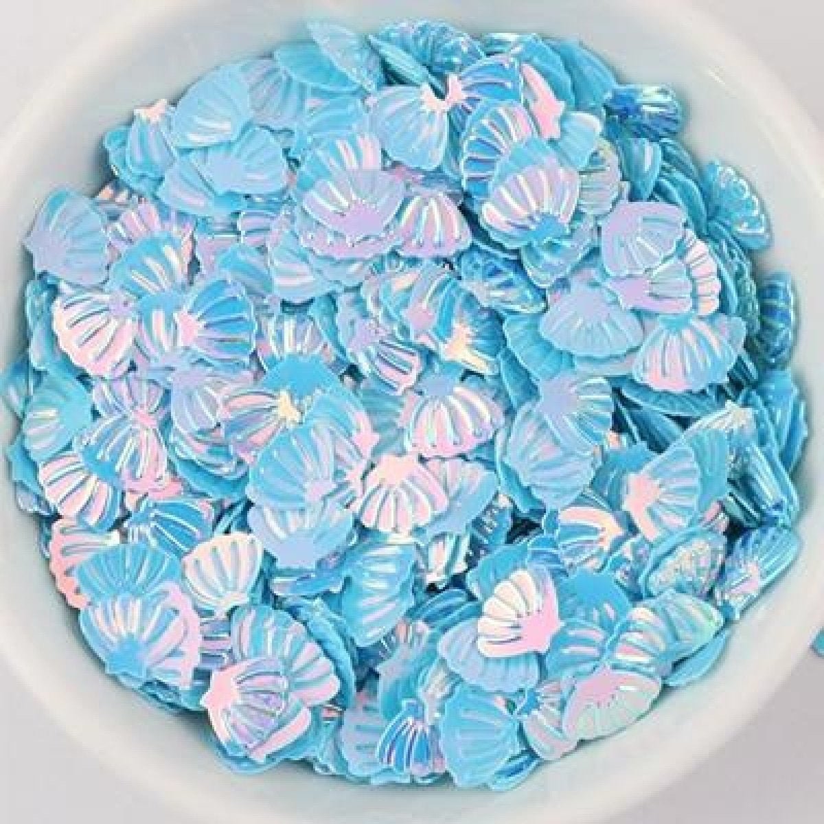 Sea Shell Shape Nail Glitter Sequins 6x8mm 10g – Blue Gold