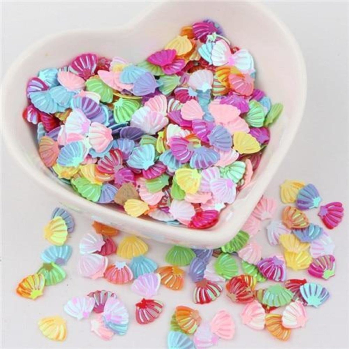 Sea Shell Shape Nail Glitter Sequins 6x8mm 10g – Mix