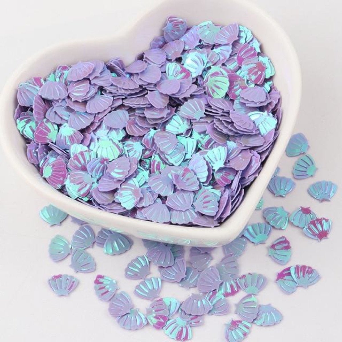 Sea Shell Shape Nail Glitter Sequins 6x8mm 10g – Purple