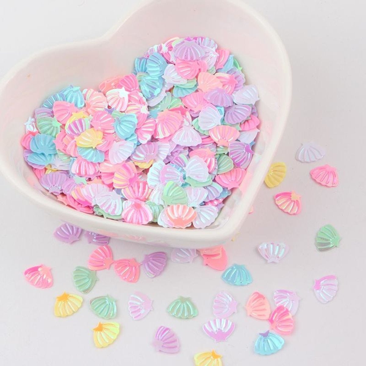 Sea Shell Shape Nail Glitter Sequins 6x8mm 10g