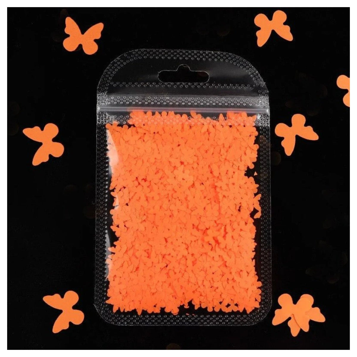 Neon Butterfly Nail Art Glitter 3mm Neon Bright – Dark Orange