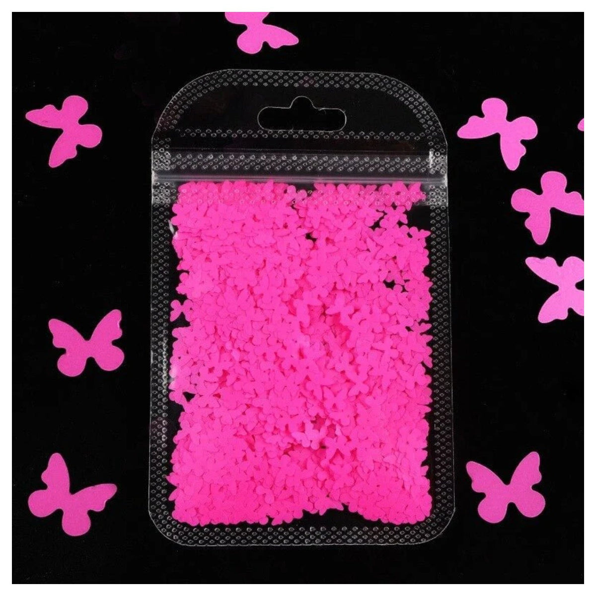 Neon Butterfly Nail Art Glitter 3mm Neon Bright – Hot Pink