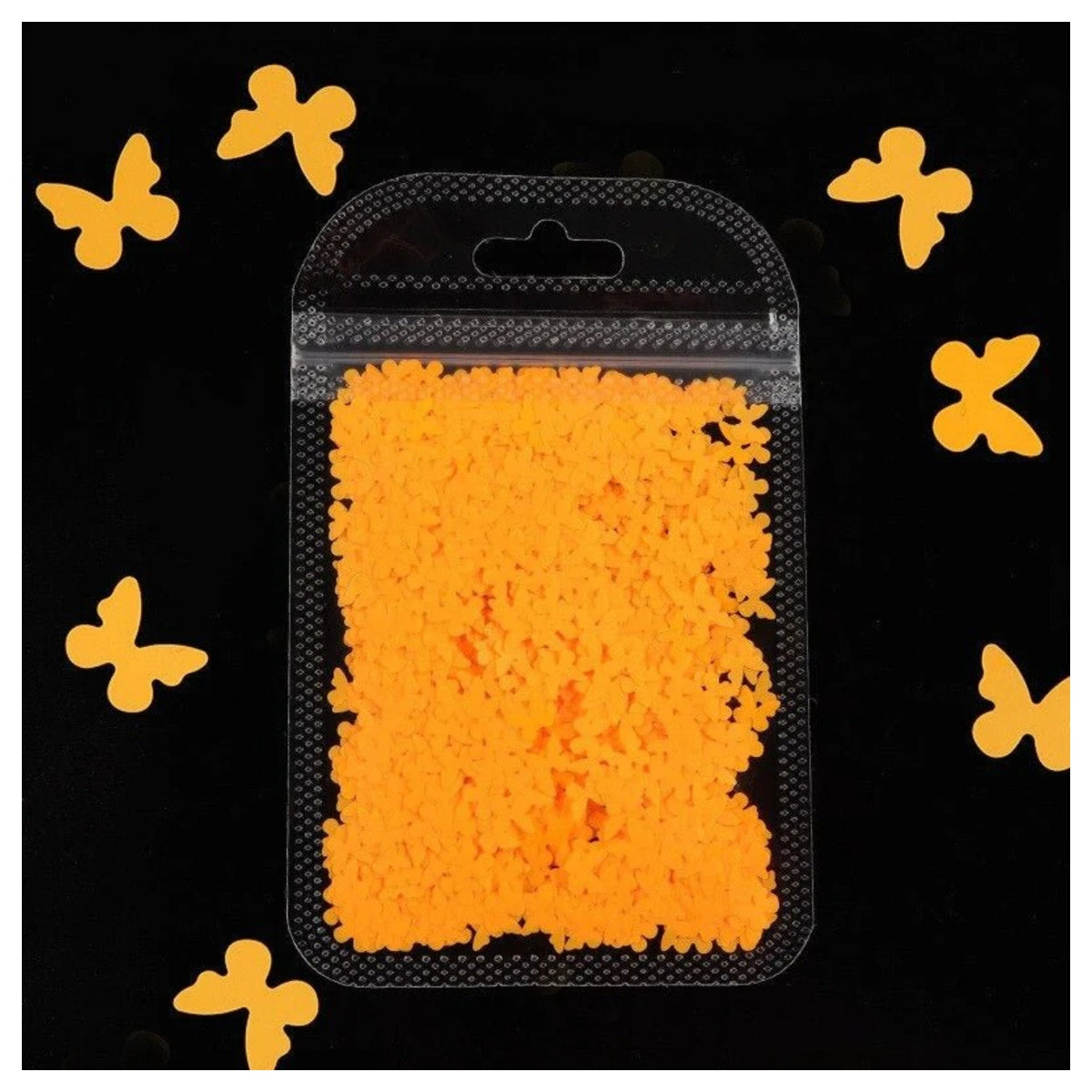 Neon Butterfly Nail Art Glitter 3mm Neon Bright – Orange