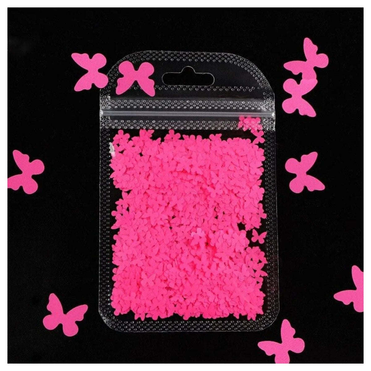 Neon Butterfly Nail Art Glitter 3mm Neon Bright – Pink