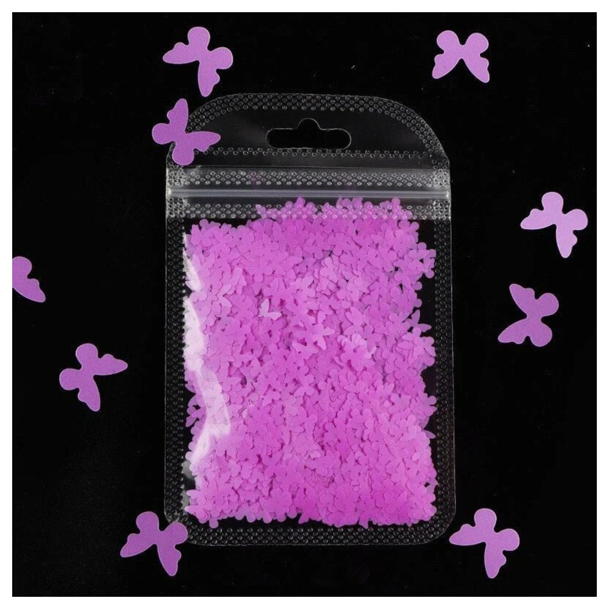Neon Butterfly Nail Art Glitter 3mm Neon Bright – Purple