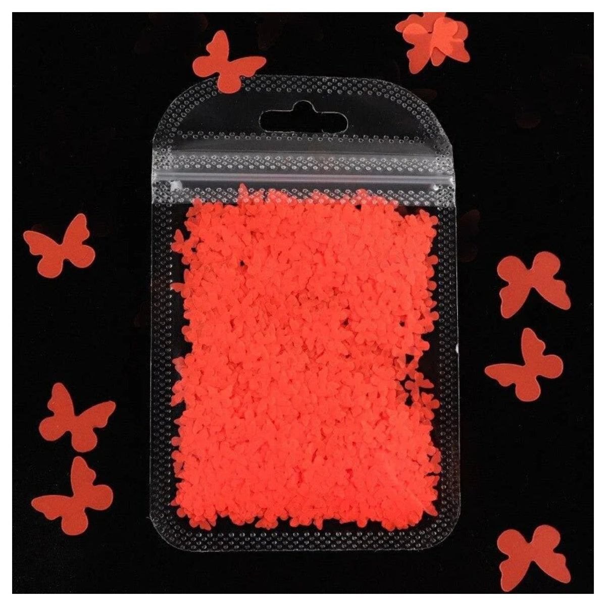 Neon Butterfly Nail Art Glitter 3mm Neon Bright – Red