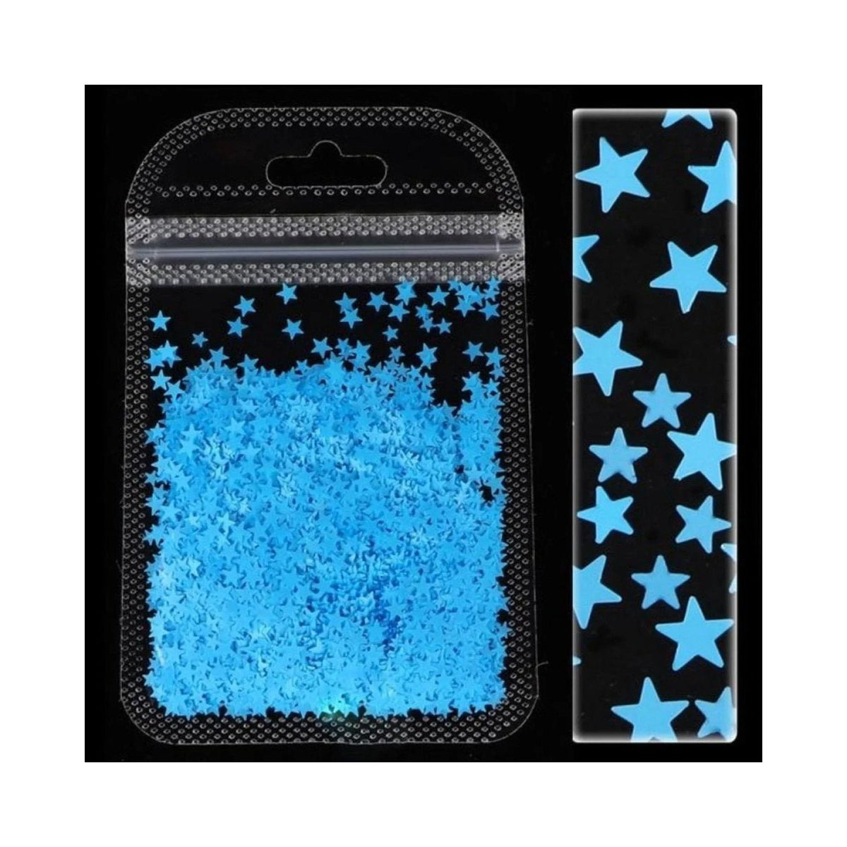 Neon Nail Art Glitter Fluorescent Star Sequins Flakes 2g Bag – Blue