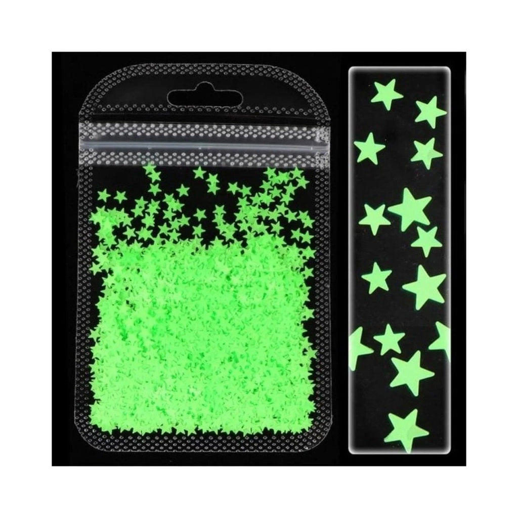 Neon Nail Art Glitter Fluorescent Star Sequins Flakes 2g Bag – Green