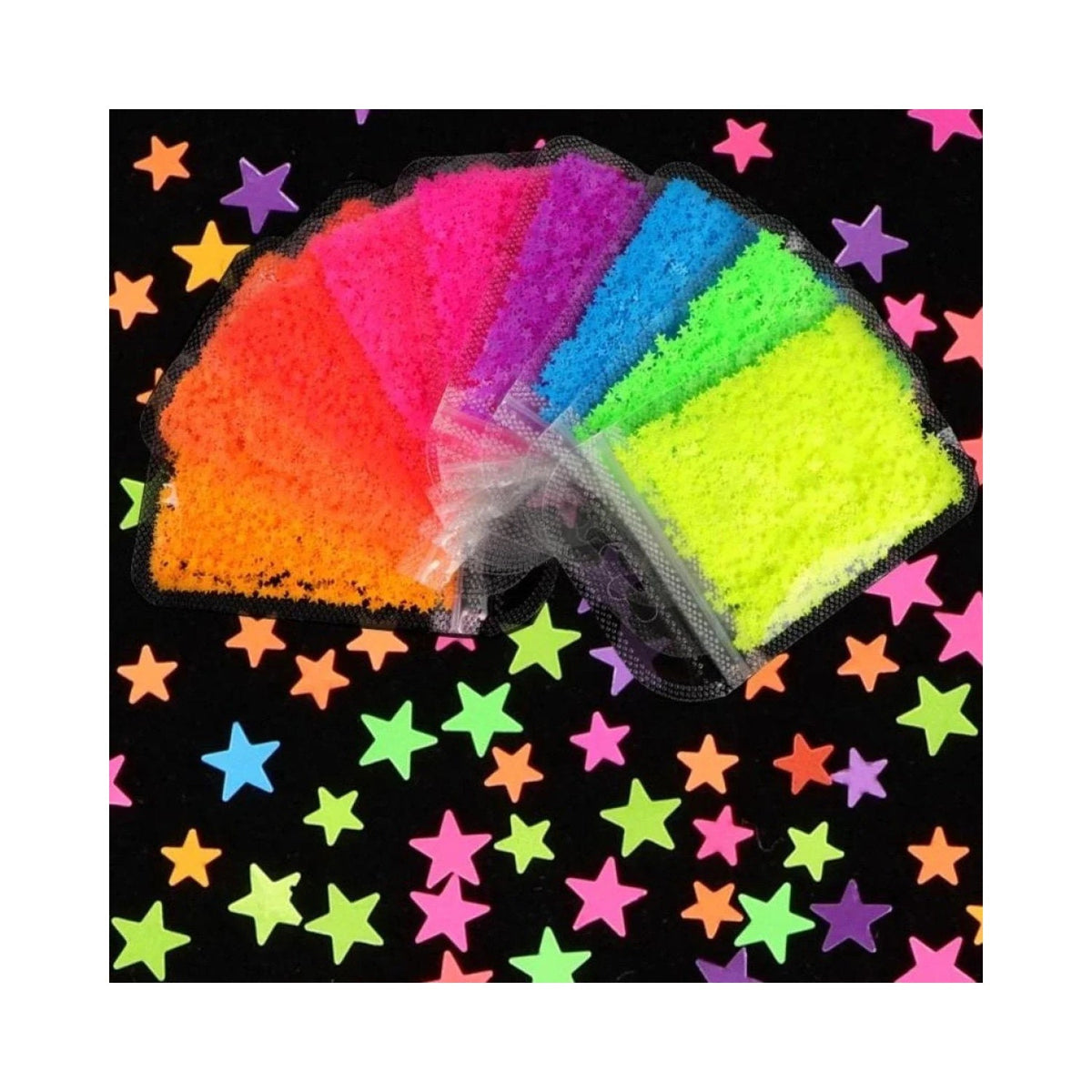 Neon Nail Art Glitter Fluorescent Star Sequins Flakes 2g Bag