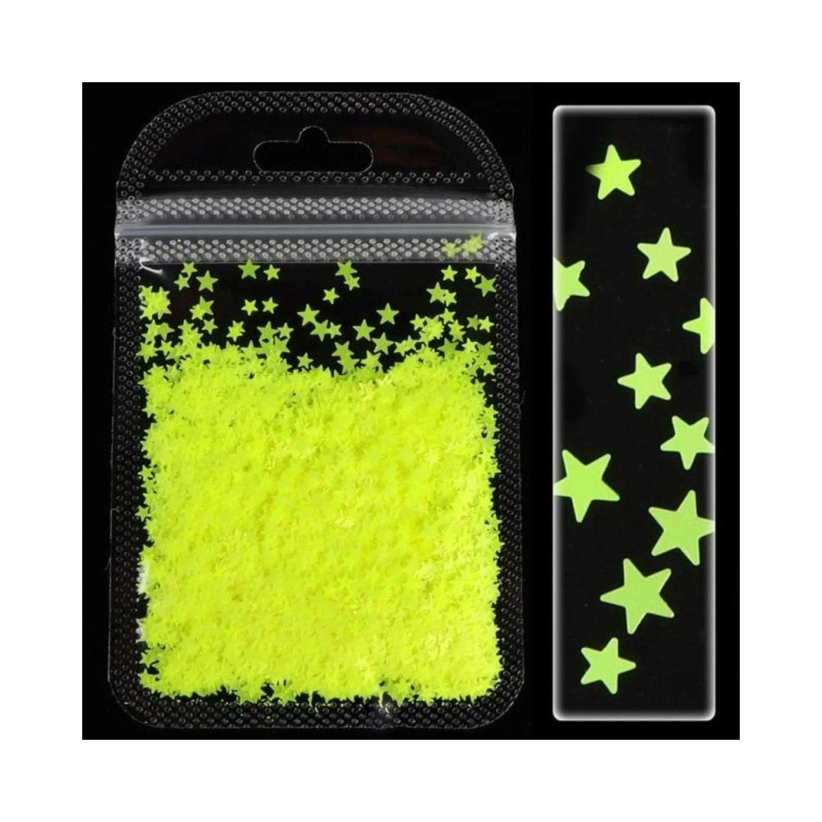 Neon Nail Art Glitter Fluorescent Star Sequins Flakes 2g Bag – Yellow