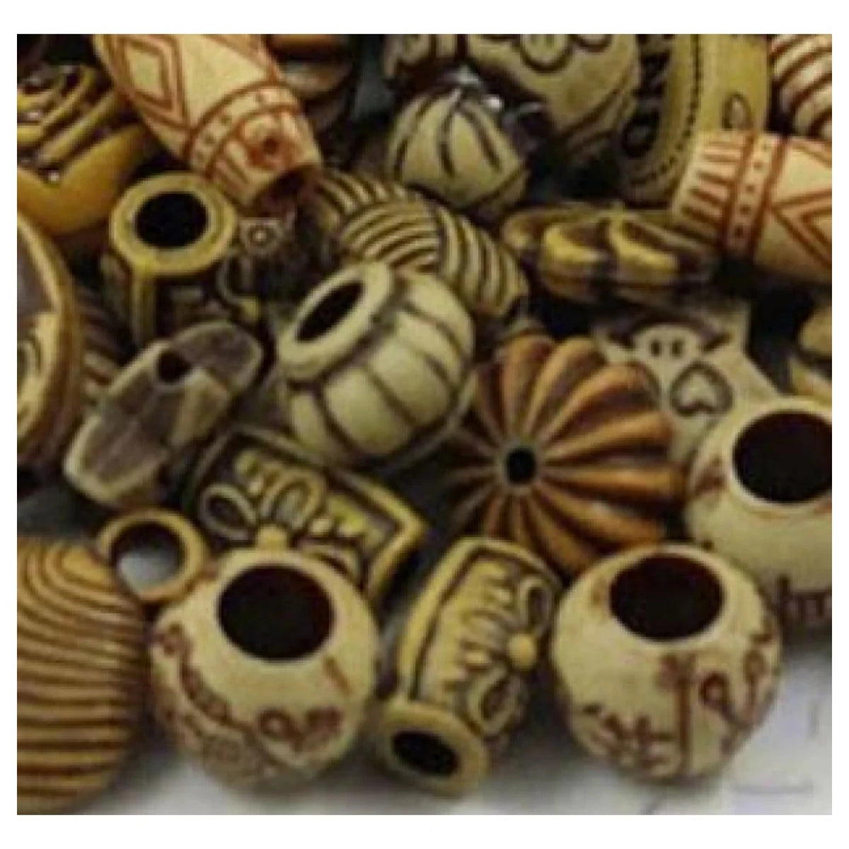 Acrylic Pottery Style Beads 8mm-15mm 100pcs