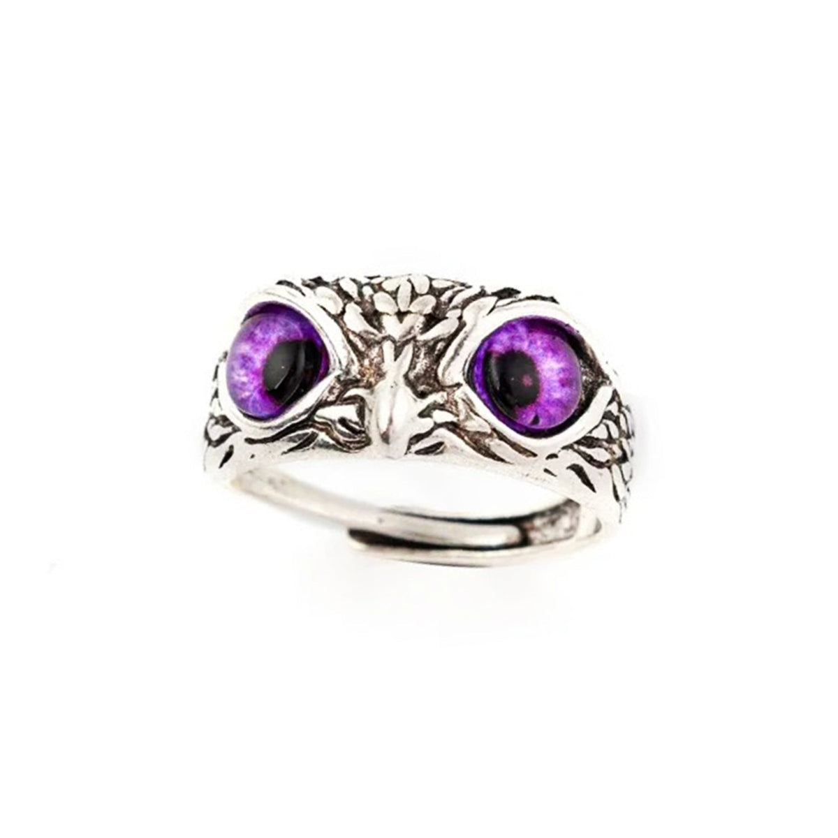 Owl Bird Adjustable Kids Ring – Purple