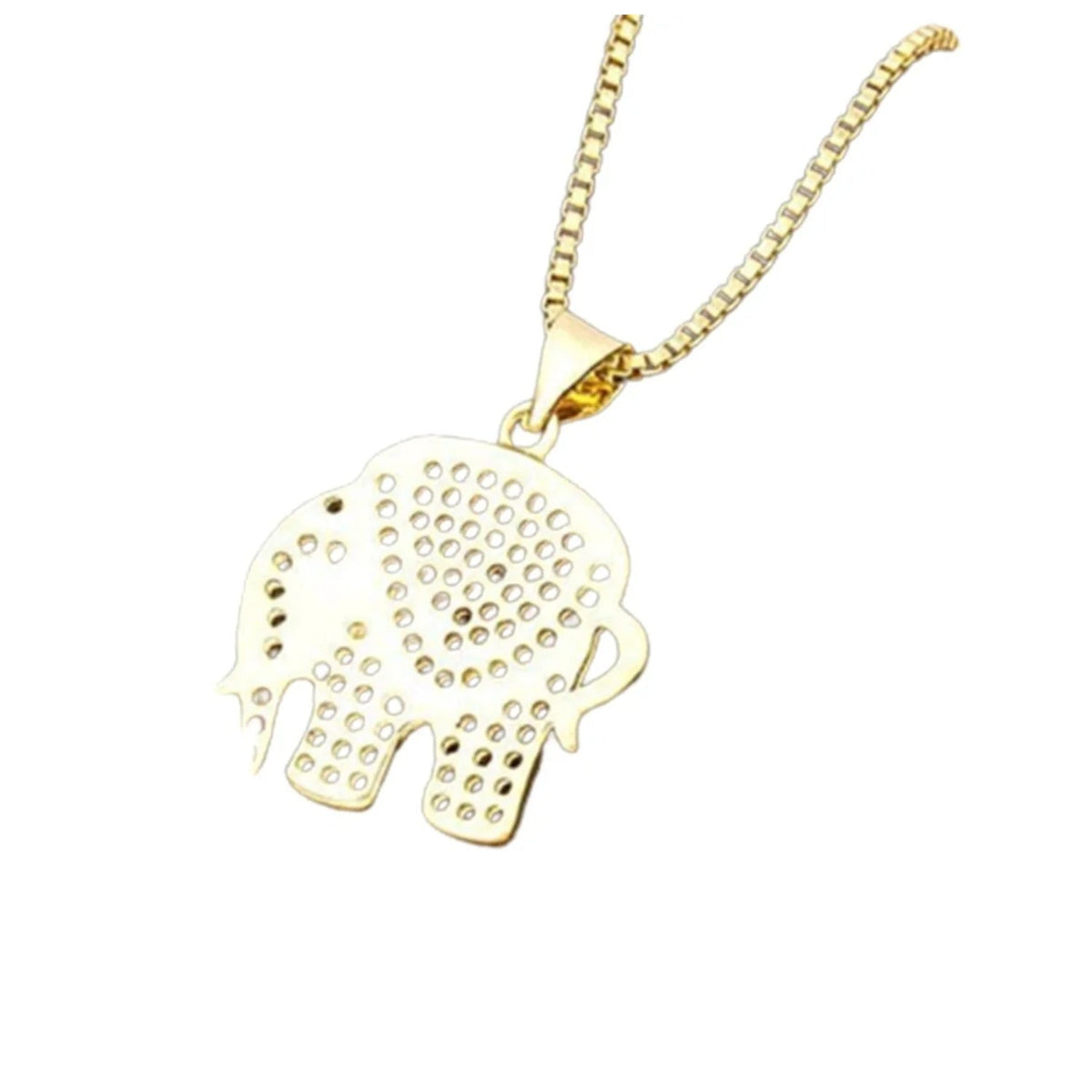 Rainbow Elephant Necklace Gold Colour Long Chain 45cm