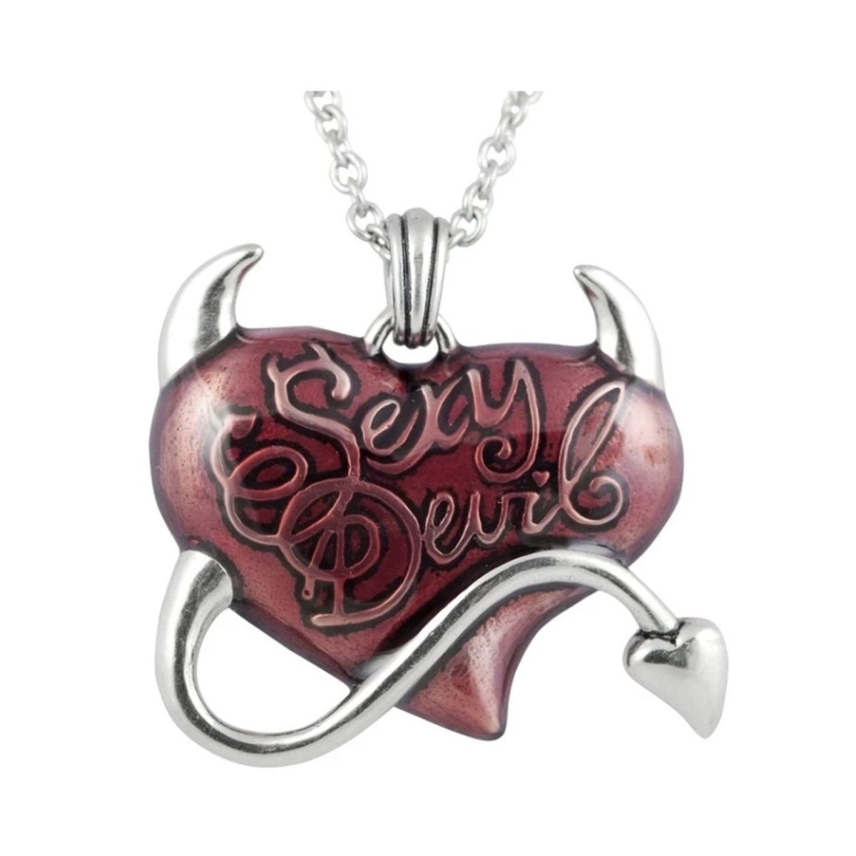 Retro Hip-Hop Gothic Devil Heart Pendant Necklace