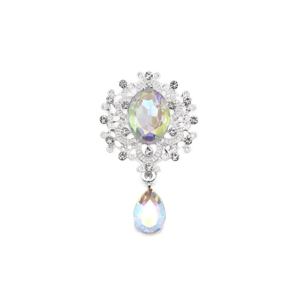 Rhinestone Cabochon Flatback Button 45x24mm