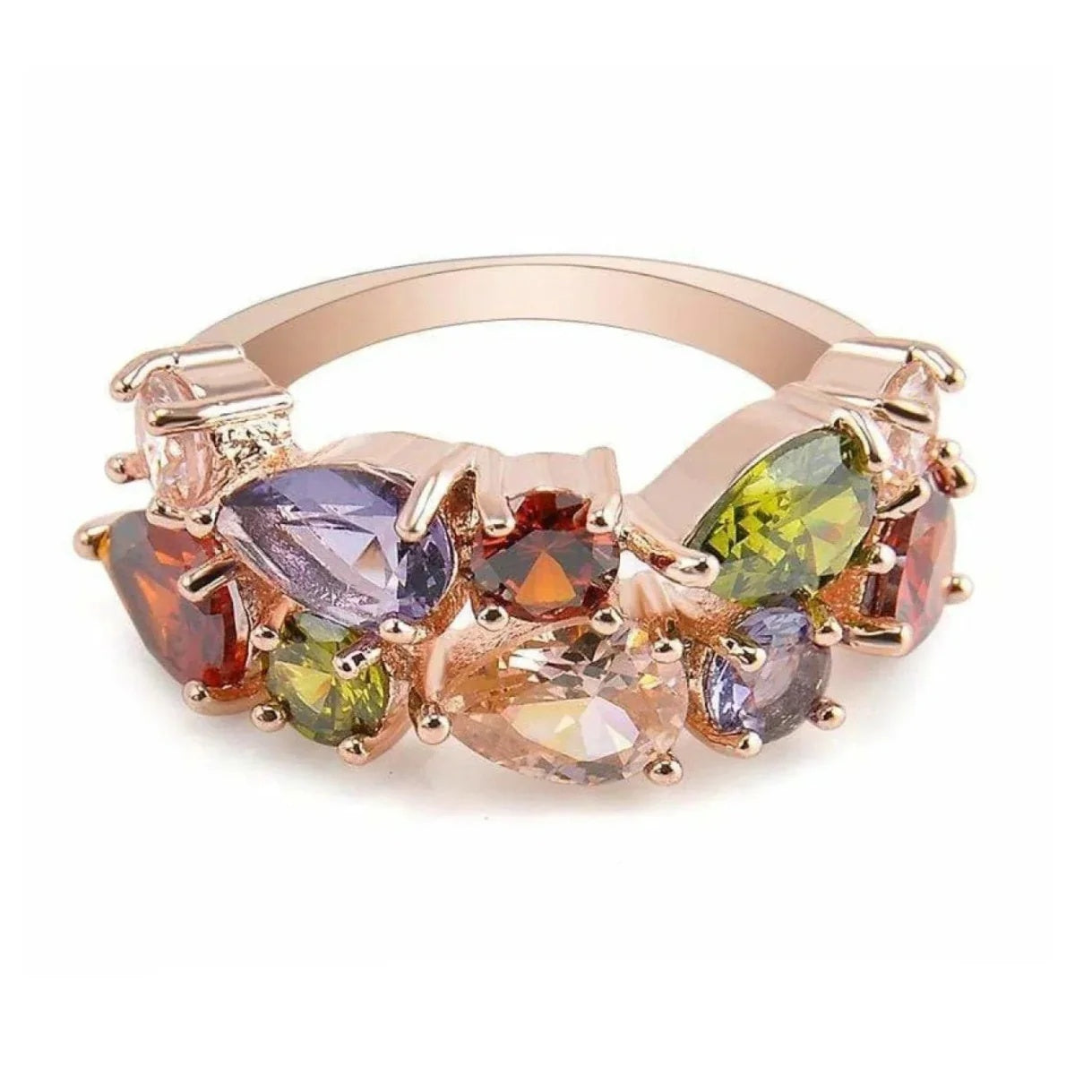 Rhinestone Copper Engagement Ring – Hypoallergenic, Multicolour – 6, 7, 8, 9