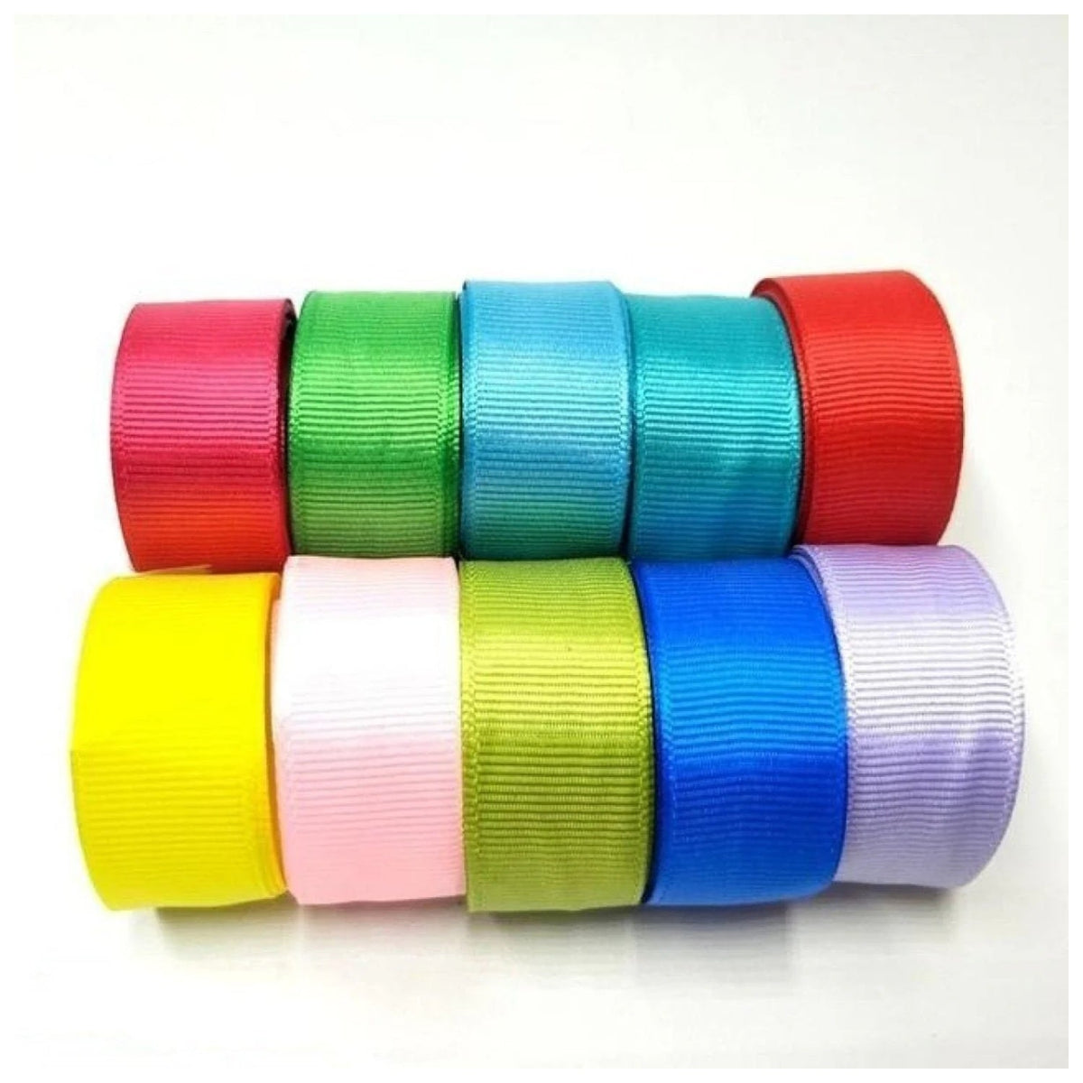 Colourful Mixed Printed Grosgrain Ribbon Set – 18.  10m 20mm