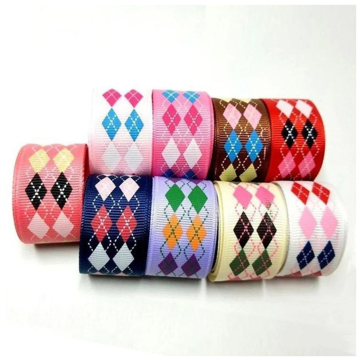 Colourful Mixed Printed Grosgrain Ribbon Set – 2.  9m 25mm