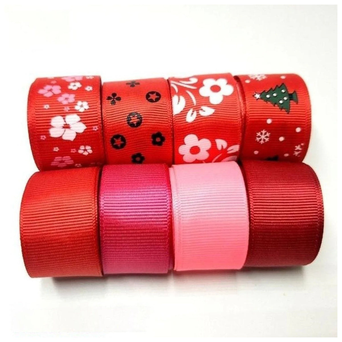 Colourful Mixed Printed Grosgrain Ribbon Set – 21.  8m 25mm