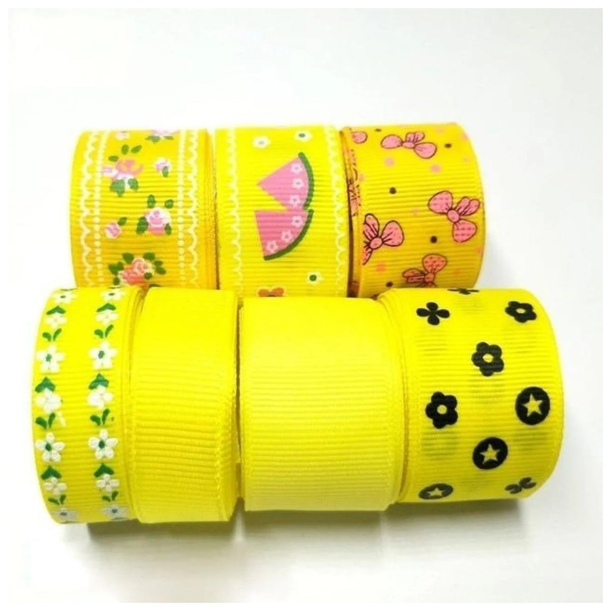 Colourful Mixed Printed Grosgrain Ribbon Set – 24.  7m 15-25mm