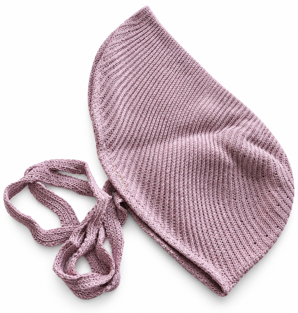 Woven Sun Hat with Long Chin Ties – Women's Summer Beach Hat – Dusty Pink